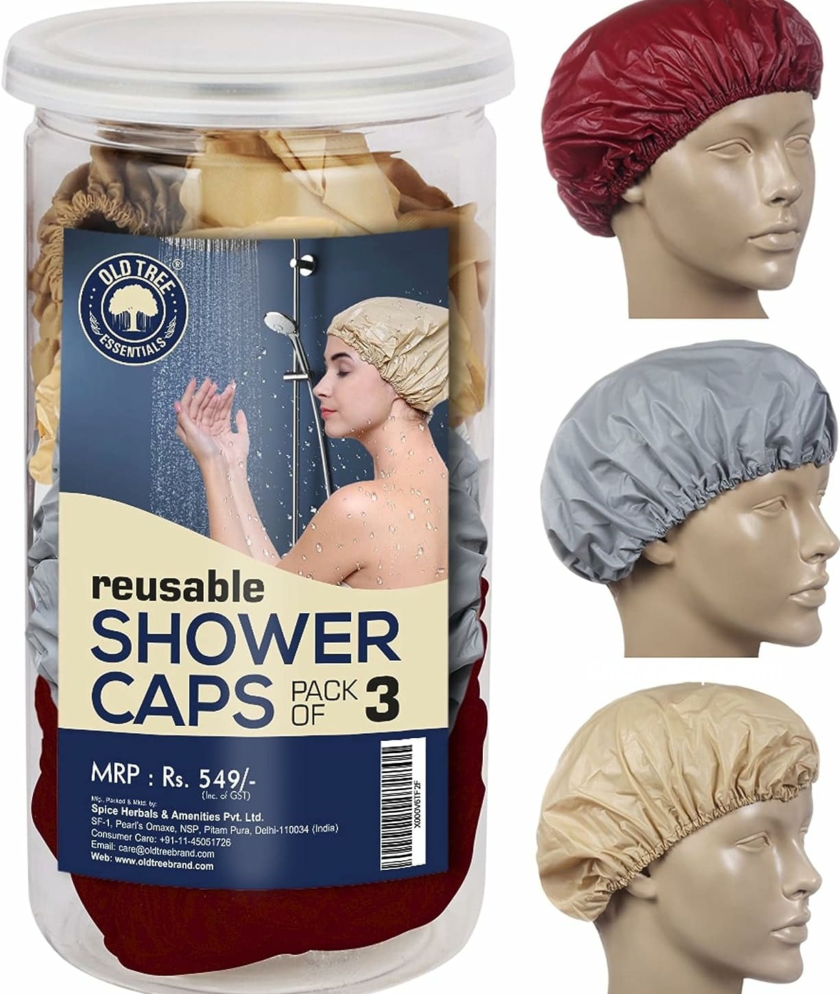 Old Tree Reusable Shower Cap